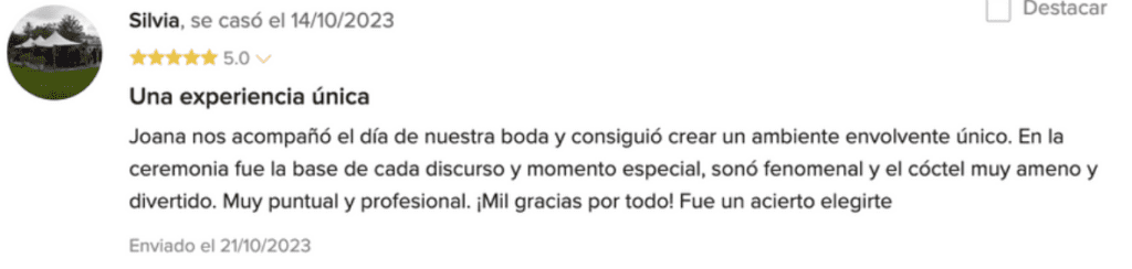 Reseña de cliente